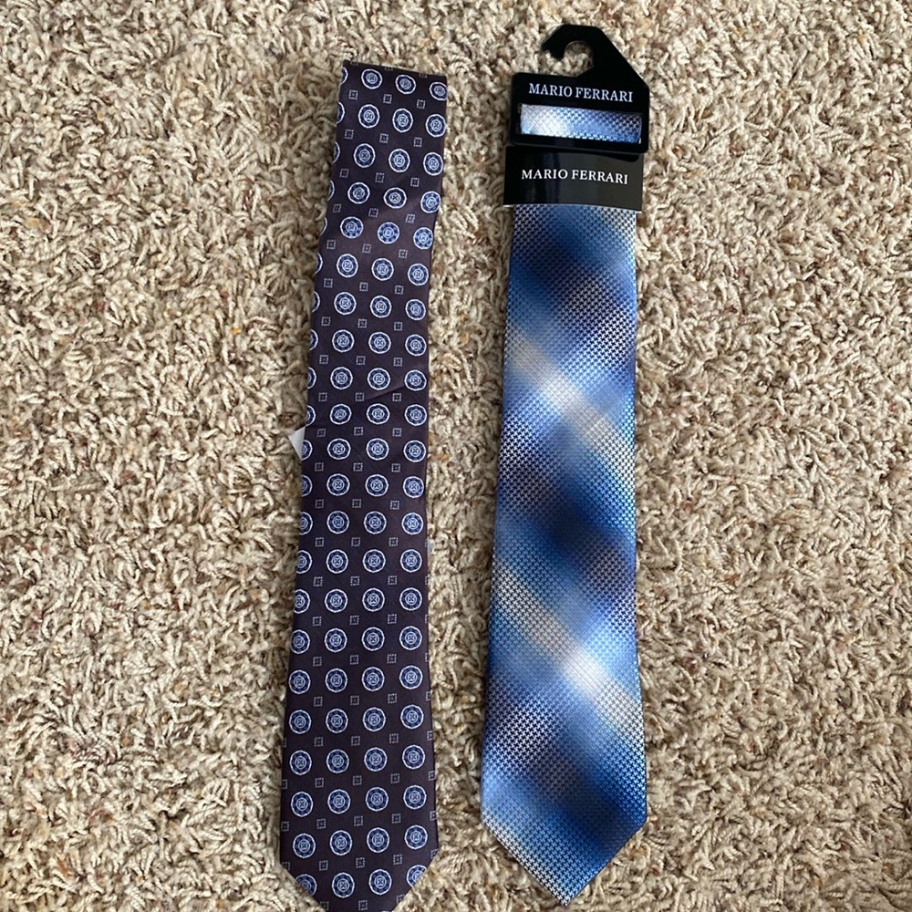 NWT Mens Necktie Bundle Barbara Blank Inc & Mario Ferrari 100% Silk Tie